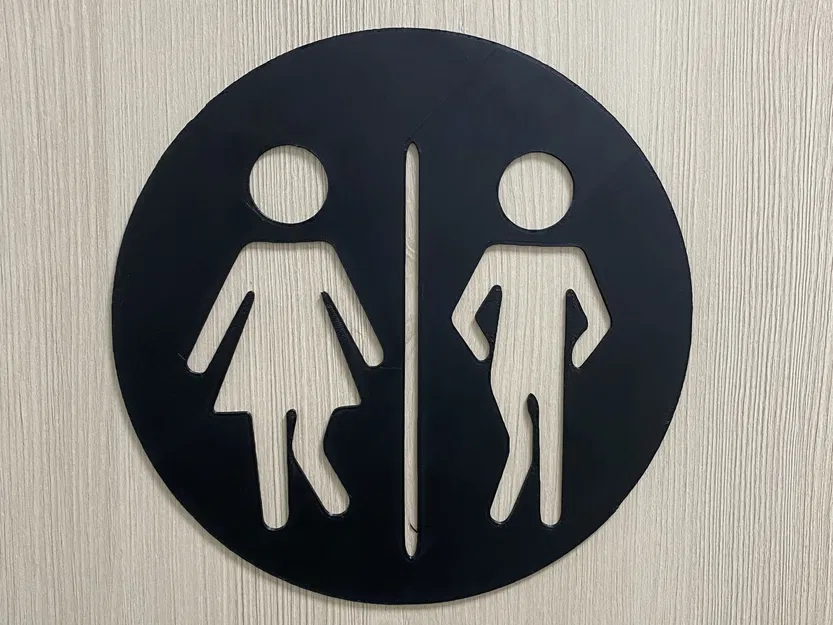 Biểu tượng nhà vệ sinh hài hước với ngữ cảnh đơn giản - Image 1