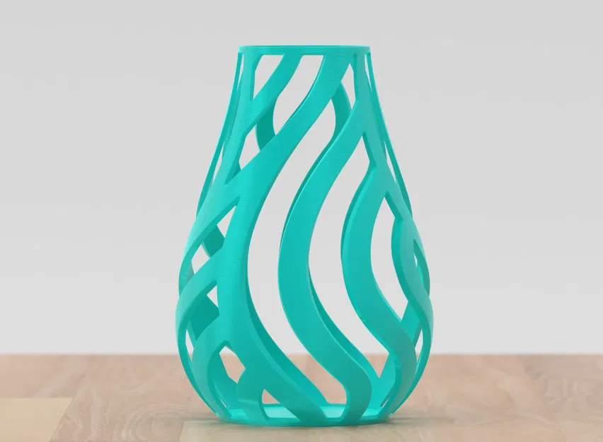 Bình hoa lưới với họa tiết sóng - Image 1