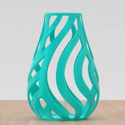 Bình hoa lưới với họa tiết sóng