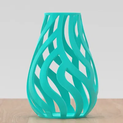 Bình hoa lưới với họa tiết sóng