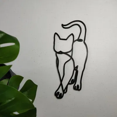 Silhouette mèo 2D trang trí tường