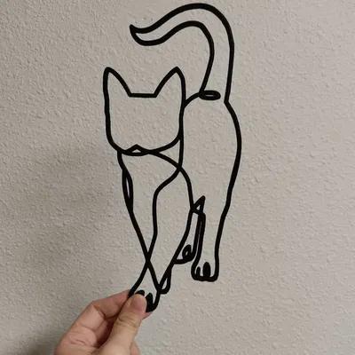 Silhouette mèo 2D trang trí tường