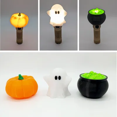 **Bộ khuếch tán đèn pin Halloween hình bí ngô, ma và nồi phép**