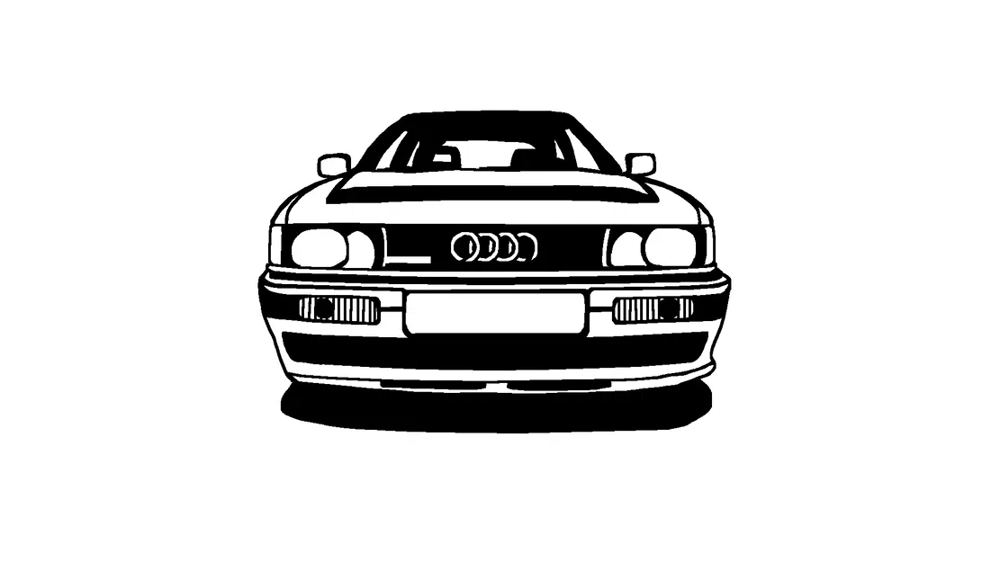 Silhouette ô tô Audi 2D nghệ thuật tường - Image 3