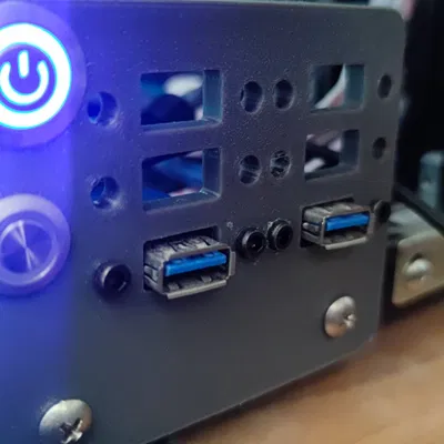 Bảng điều khiển trước cho thùng máy mở với 6 cổng USB 3.0