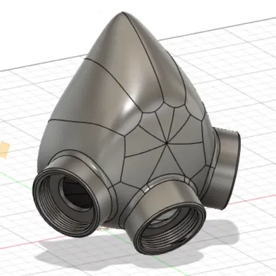 Thân khẩu trang nửa mặt WIP với 3 cổng NATO