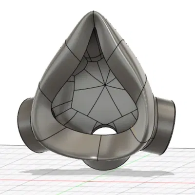 Thân khẩu trang nửa mặt WIP với 3 cổng NATO