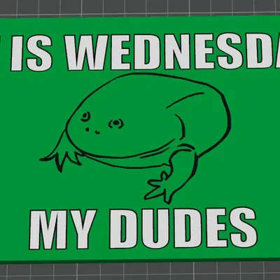 Biểu ngữ ếch hài hước về ngày thứ Tư