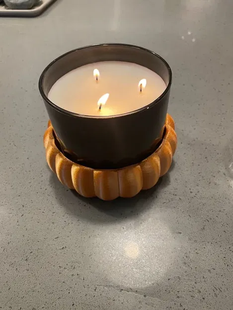 Đĩa nến trang trí bí ngô mùa thu/Halloween - Image 1