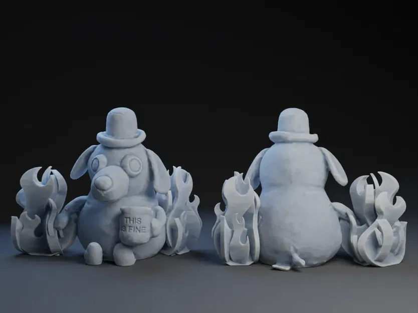 Chú chó trong ngọn lửa với chiếc mũ hài hước - Image 1