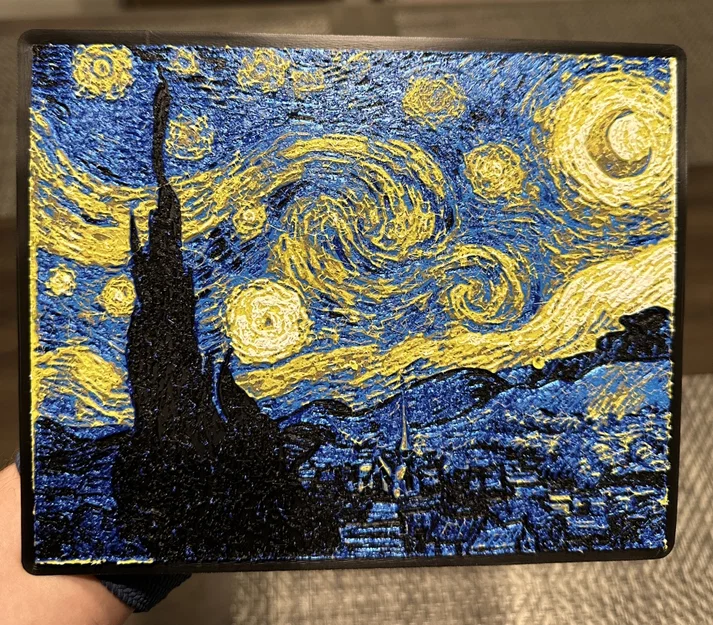 Đêm sao - Bức tranh Starry Night chuyển đổi thành STL - Image 1