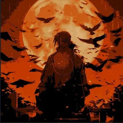 Itachi trong Naruto Shippuden bên ánh trăng lớn