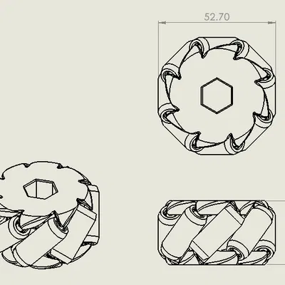 Bánh xe hút vectored cho robot FRC dễ in và nhẹ