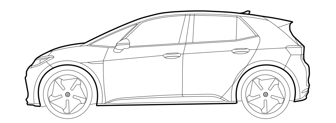 Silhouette của Volkswagen ID.3 bản gốc và nâng cấp - Image 2