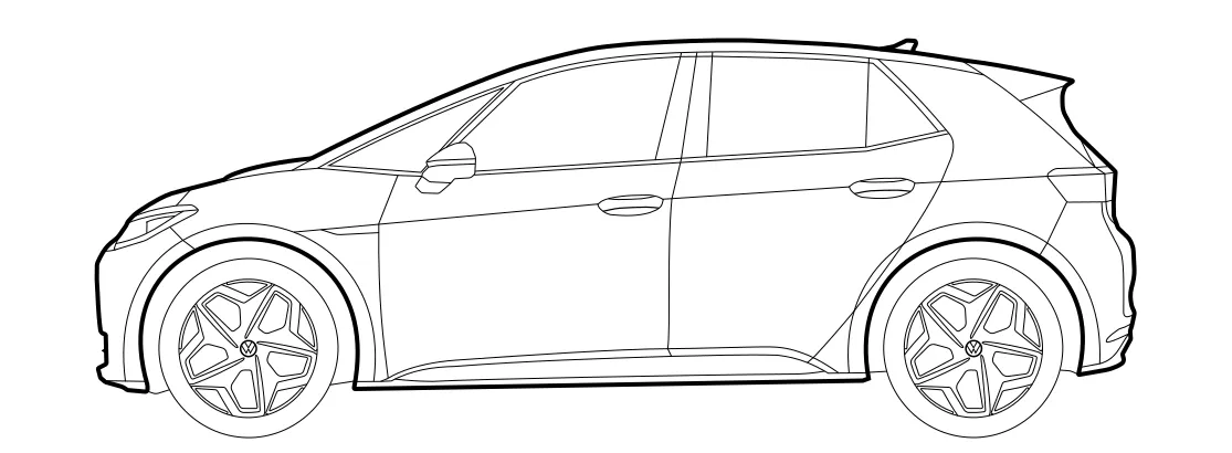 Silhouette của Volkswagen ID.3 bản gốc và nâng cấp - Image 3