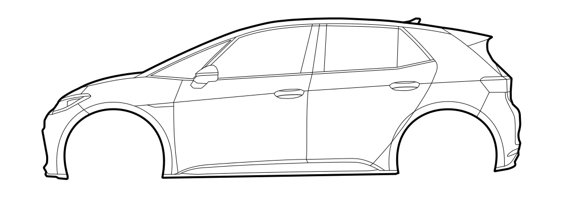 Silhouette của Volkswagen ID.3 bản gốc và nâng cấp - Image 9