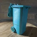 Thùng rác mini 80l 3D cho nhà búp bê với bánh xe xoay - Thumbnail 3