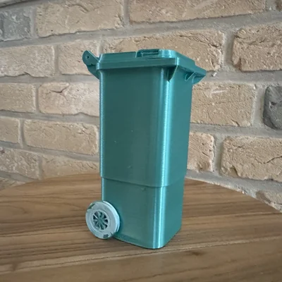 Thùng rác mini 80l 3D cho nhà búp bê với bánh xe xoay 6