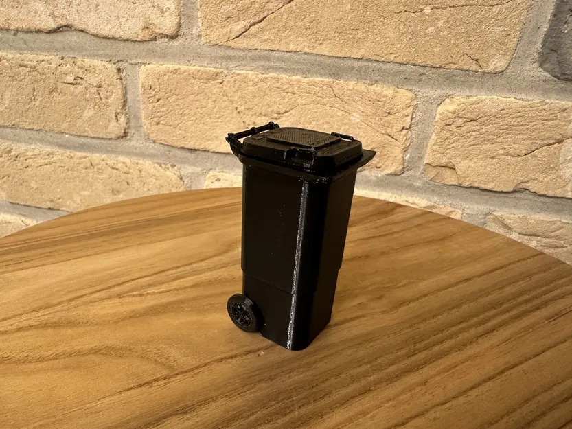 Thùng rác mini 80l 3D cho nhà búp bê với bánh xe xoay - Image 11