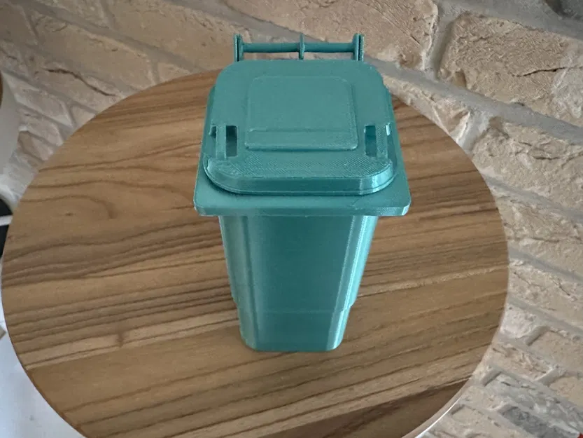 Thùng rác mini 80l 3D cho nhà búp bê với bánh xe xoay - Image 17