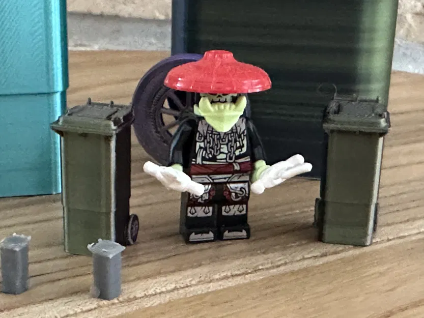 Thùng rác mini 80l 3D cho nhà búp bê với bánh xe xoay - Image 22