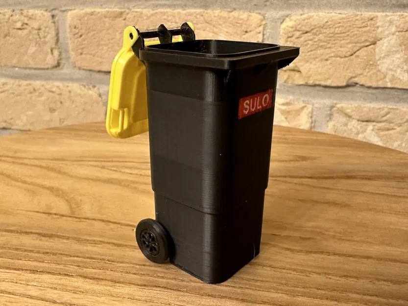 Thùng rác mini 80l 3D cho nhà búp bê với bánh xe xoay - Image 24