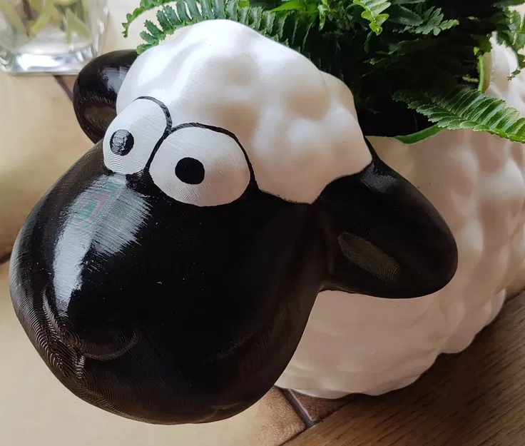 Chậu cây hình cừu 140mm với file STL nguyên khối - Image 3