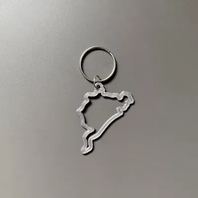 Móc khóa đường đua Nürburgring với thiết kế đơn giản