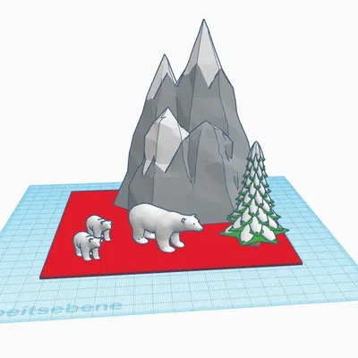 Gia đình gấu Bắc Cực trong cảnh quan thiên nhiên