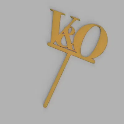 Topper bánh sinh nhật V&O trang trí bàn tiệc