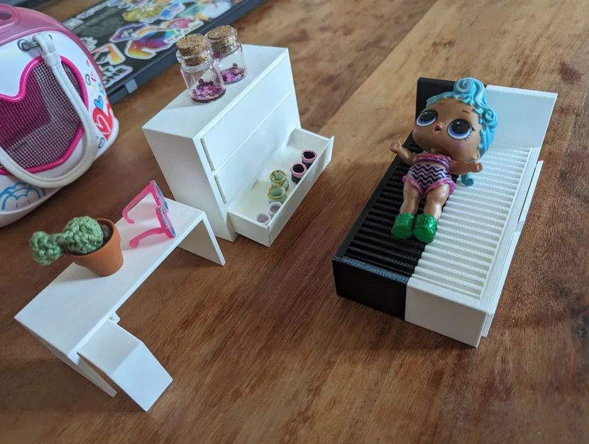 Bộ đồ nội thất phòng ngủ MALM cho búp bê - Image 1