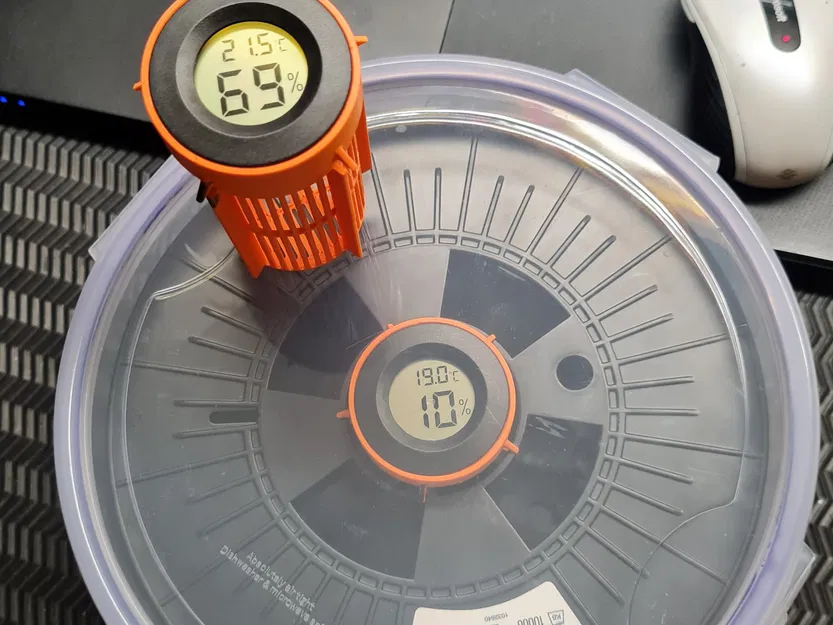 Bình chứa Sikagel cho hộp filament 1kg với độ ẩm kế - Image 1