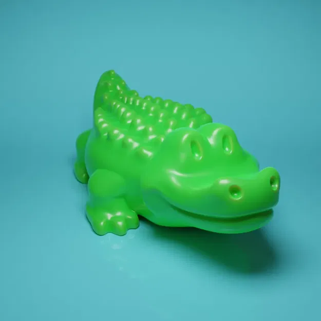 Cá sấu mập dễ thương màu xanh ngọc - Image 2