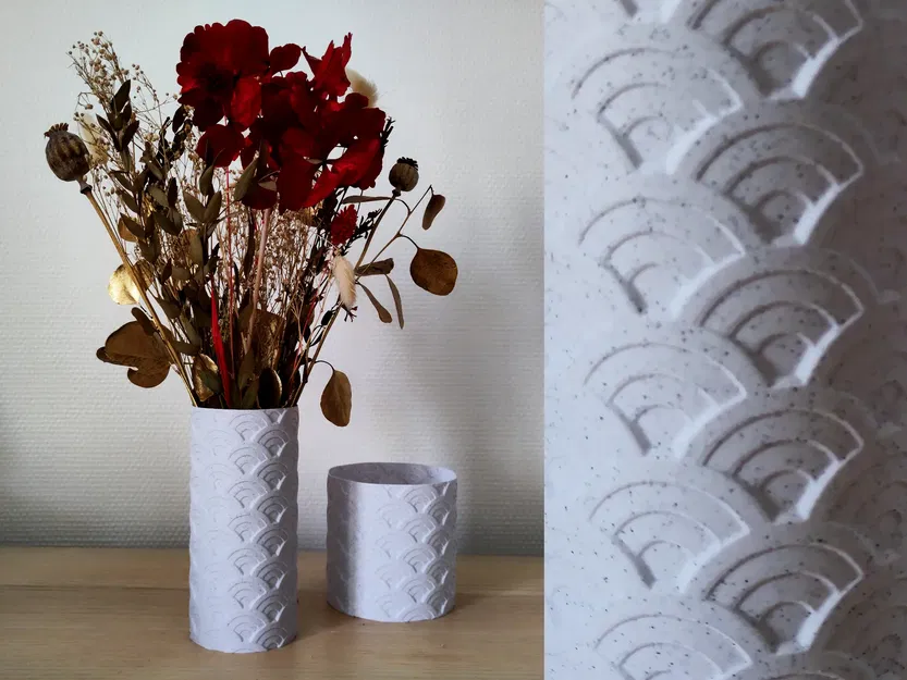 Bình hoa và chậu cây phong cách sóng Nhật Bản - Image 1