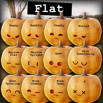 Nhân vật bí ngô dễ thương với nhiều biểu cảm khác nhau