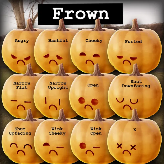 Nhân vật bí ngô dễ thương với nhiều biểu cảm khác nhau - Image 5