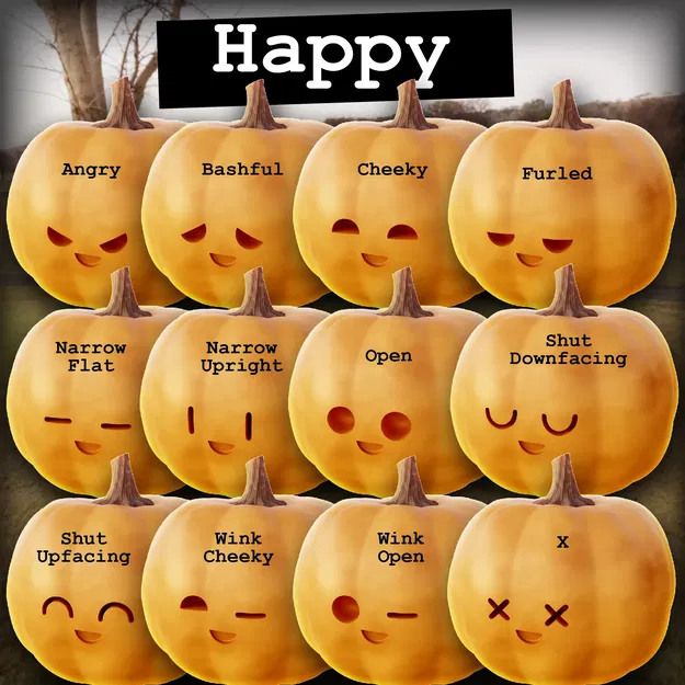 Nhân vật bí ngô dễ thương với nhiều biểu cảm khác nhau - Image 7