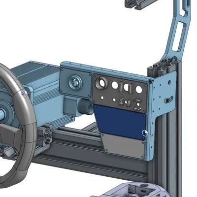 Bảng điều khiển trung tâm cho SimRacing bằng kim loại tấm và i...