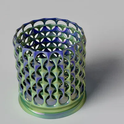 Bình hoa đan lát hình trụ nghệ thuật