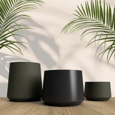 Bộ chậu cây đơn giản với ba kích thước khác nhau