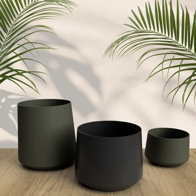 Bộ chậu cây đơn giản với ba kích thước khác nhau