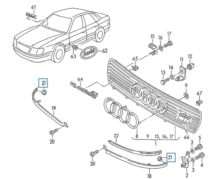 Giá đỡ đèn pha Audi 80 431 853 548 - Image 2