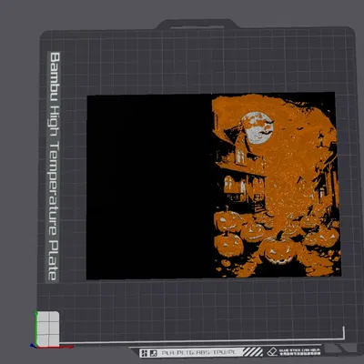 Thẻ chúc mừng Halloween hình ngôi nhà ma quái với bí ngô