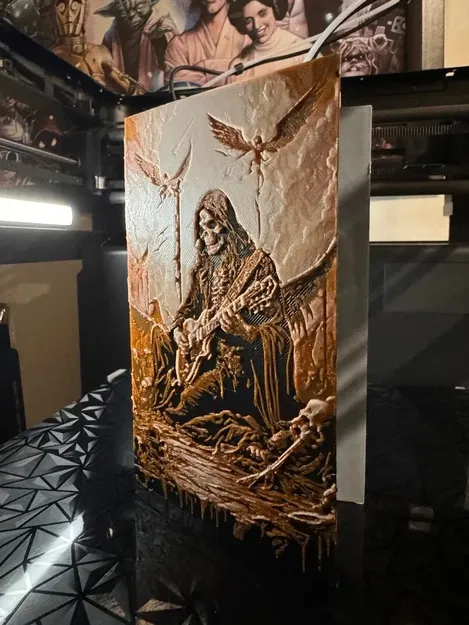 Thiệp chúc mừng Halloween với bộ xương chơi guitar - Image 1