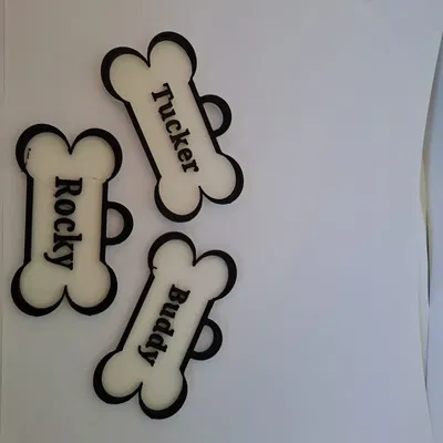 Thẻ tên chó đơn giản 2 màu với hơn 100 tên phổ biến