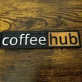 Biển hiệu Coffee Hub hài hước cho máy pha cà phê - Thumbnail 2