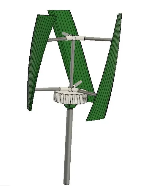 Tua-bin gió trục dọc 800 mm ⌀ có thể in 3D - Image 1