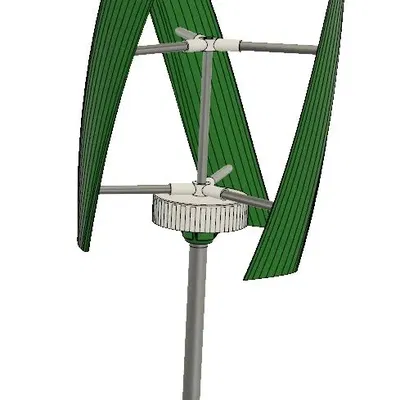 Tua-bin gió trục dọc 800 mm ⌀ có thể in 3D