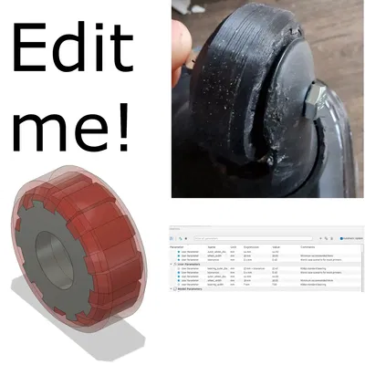 Bánh xe vali tùy chỉnh 2 phần với ổ bi 608ZZ