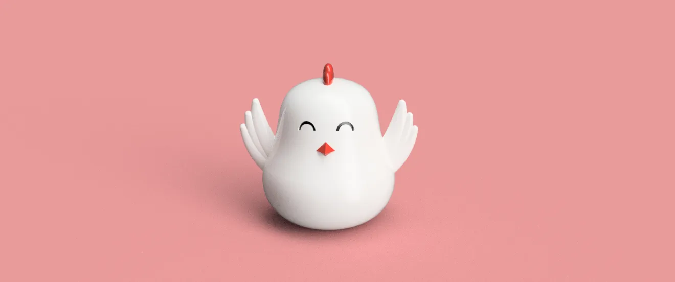 Giá đỡ nhẫn hình chú gà với đôi cánh giơ lên - Image 1